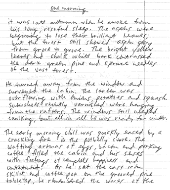 Picture of Handwriting Sample from a Male in his Early Thirties 